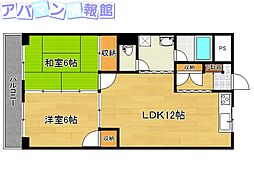 新潟駅南ハイツ 2LDKの間取図画像