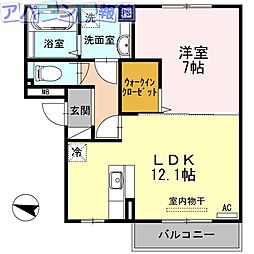 メゾンラフィーネ 1LDKの間取図画像