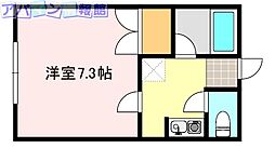 シルバービレッジ 1Kの間取図画像