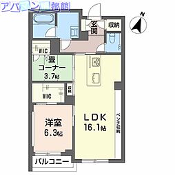 AZUR米山 2LDKの間取図画像