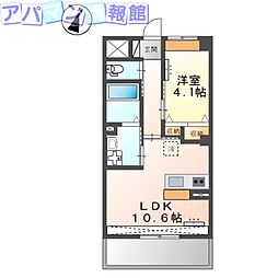コンフェティ 1LDKの間取図画像