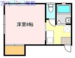 グリーンハウス 1Kの間取図画像