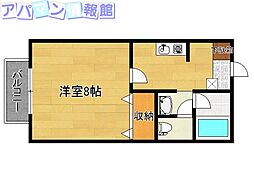 メゾン・ド・フレールS 1Kの間取図画像