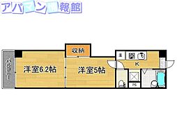 レジデンスカープ新潟 2Kの間取図画像