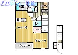 サウスコート 2階/-