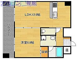 ファーストクラス市民病院前 1LDKの間取図画像