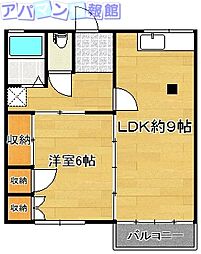 ハイツ江南台 1LDKの間取図画像