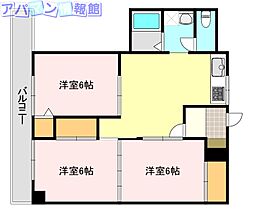 笹口グリーンハイツ 3DKの間取図画像