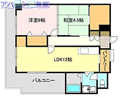笹口グリーンハイツ 2LDKの間取図画像