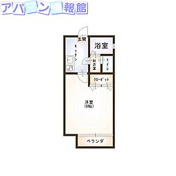 リバティーCoCo 1Kの間取図画像