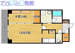 ライク米山 1LDKの間取図画像