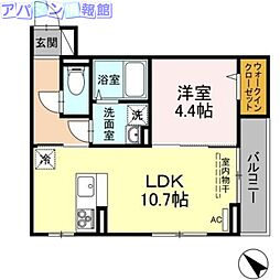 ストラスブール 1LDKの間取図画像