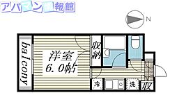メゾン・ド・ラルジュ 1Kの間取図画像