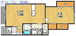 スマートネス大島 1LDKの間取図画像
