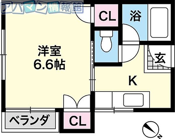 新潟県新潟市西区内野山手1丁目(賃貸アパート1K・2階・28.00㎡)の写真 その2