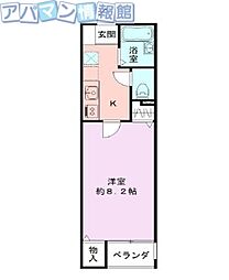 ウイング 1Kの間取図画像