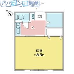 コーポエンドレス 1Kの間取図画像