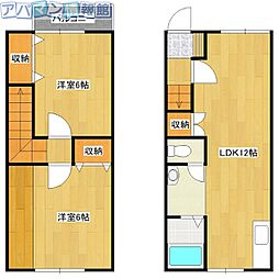 グランディール3 2LDKの間取図画像