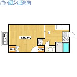 サンセット浦山 1Kの間取図画像