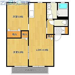 じゅりあん南台 2LDKの間取図画像