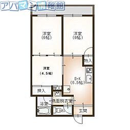 マンション福甚 3DKの間取図画像