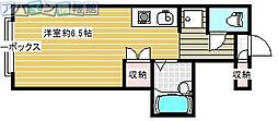 オッキー ワンルームの間取図画像