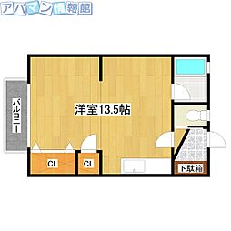ノーバハウス ワンルームの間取図画像