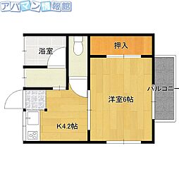 フリノリン青山3 1Kの間取図画像