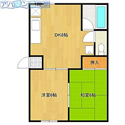 青山ヴィレッジ 2DKの間取図画像