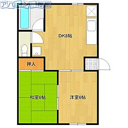 青山ヴィレッジ 2DKの間取図画像