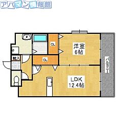 エクセルヴィラ 1LDKの間取図画像