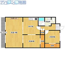 リバティープラザ青山 3DKの間取図画像