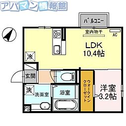 マリオン4 1LDKの間取図画像