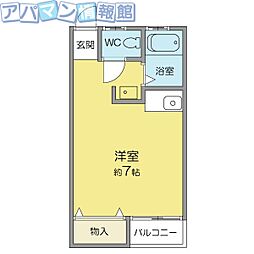 レジデンス青雲 ワンルームの間取図画像