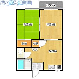 キャッスルクイーン 2DKの間取図画像
