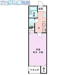 ウイング 1Kの間取図画像