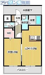 ディアコート 1LDKの間取図画像