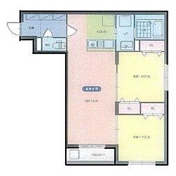 サンシティ平岸 5階2LDKの間取り