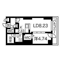 S-RESIDENCE近代美術館 3階1LDKの間取り