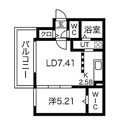 ノーチェ円山 4階1LDKの間取り
