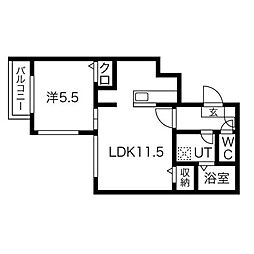 プリマソレイユ 1LDKの間取図画像