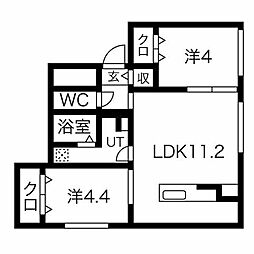 CasaBlanc 2LDKの間取図画像