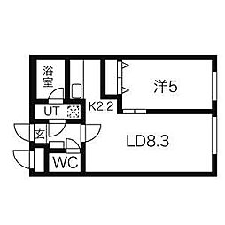 ポーザ琴似 1LDKの間取図画像