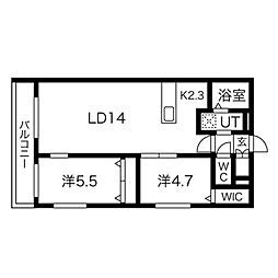 ピカデリー琴似 2LDKの間取図画像