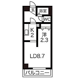 アムス東札幌24 1LDKの間取図画像