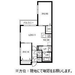 RS18 2DKの間取図画像