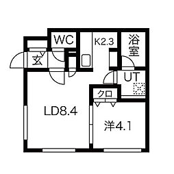 BAMBINIKOTONI 1LDKの間取図画像