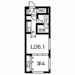 アーバンパーク平岸 1LDKの間取図画像