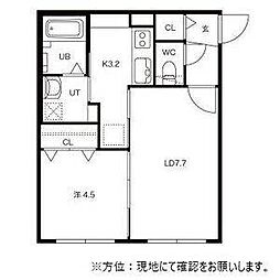VIALATTEA美園 1LDKの間取図画像