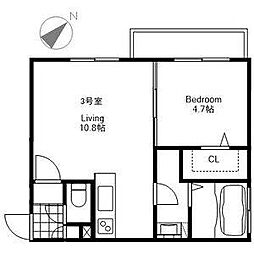 Axis-Will東札幌Sta. 1LDKの間取図画像